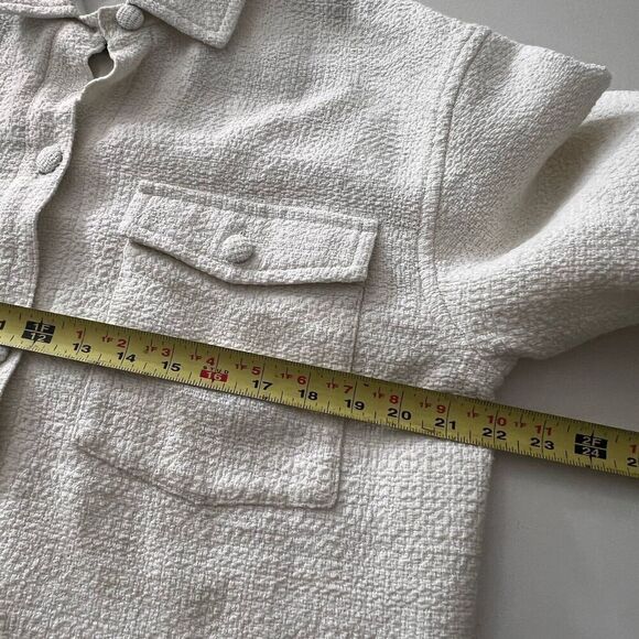 Aritzia Babaton Joan Chore Shirt Jacket Women 2 White Tweed Oversized Shacket - Picture 7 of 8